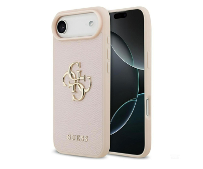 Etui do telefonów Guess Grained Big 4G & Classic Logo do iPhone Air różowy